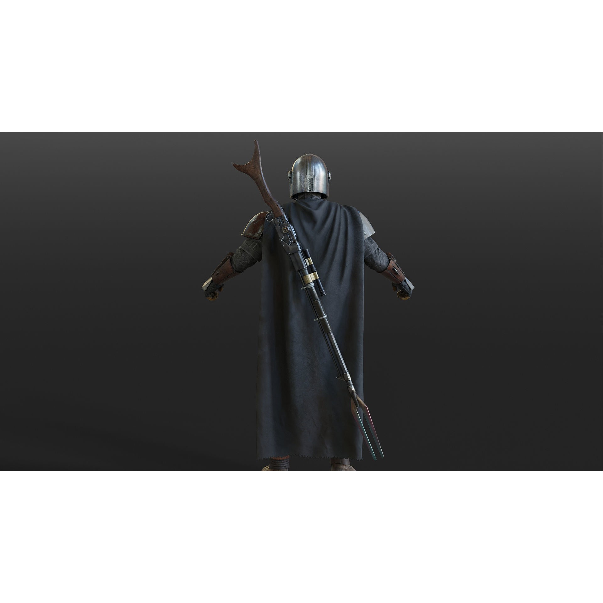 Mandalorian Armor - Low-Poly Game-Ready 3D Model - View 16