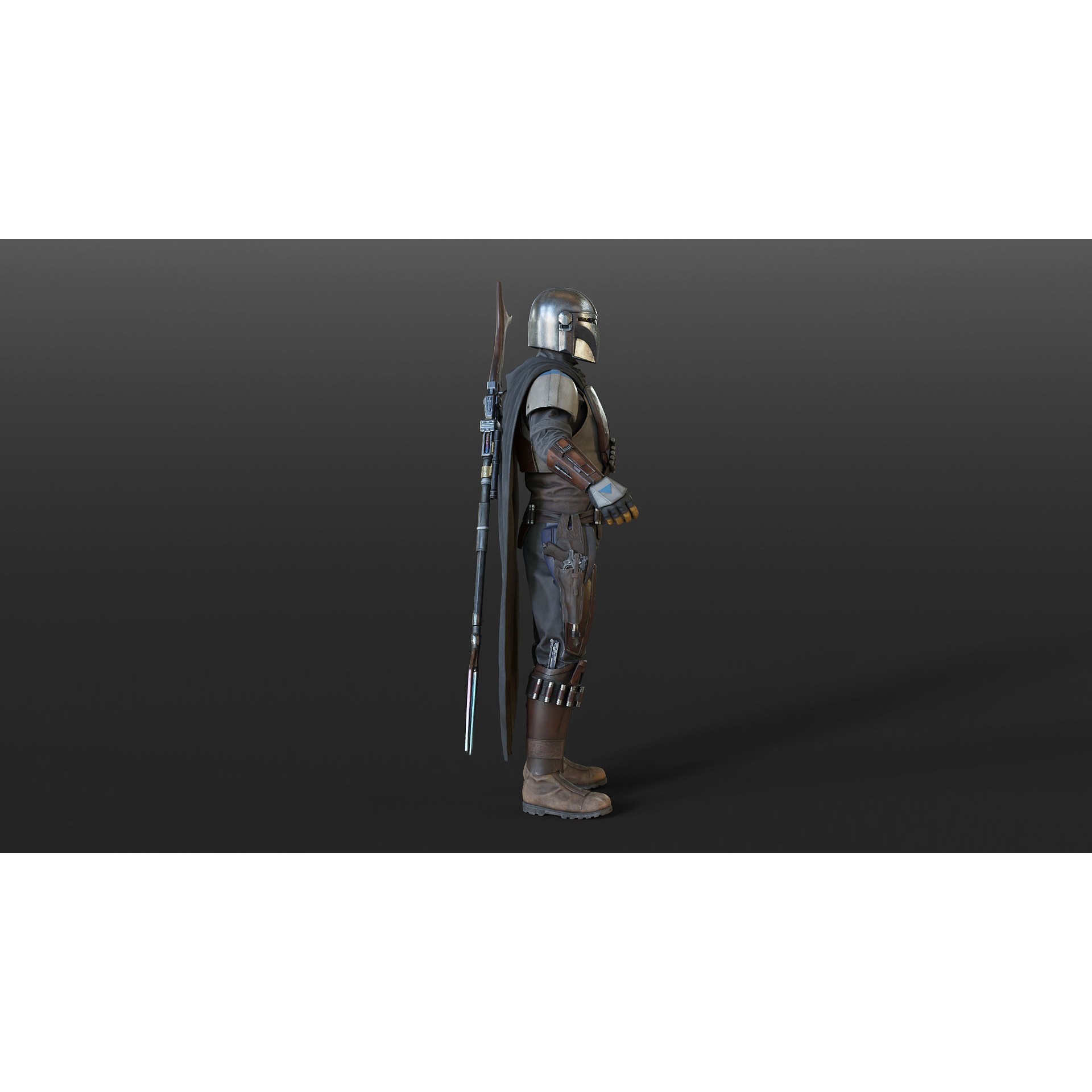 Mandalorian Armor - Low-Poly Game-Ready 3D Model - View 20
