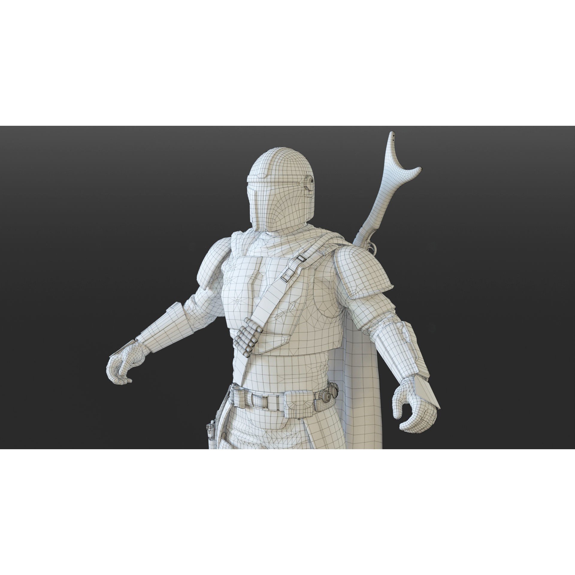 Mandalorian Armor - Low-Poly Game-Ready 3D Model - View 23