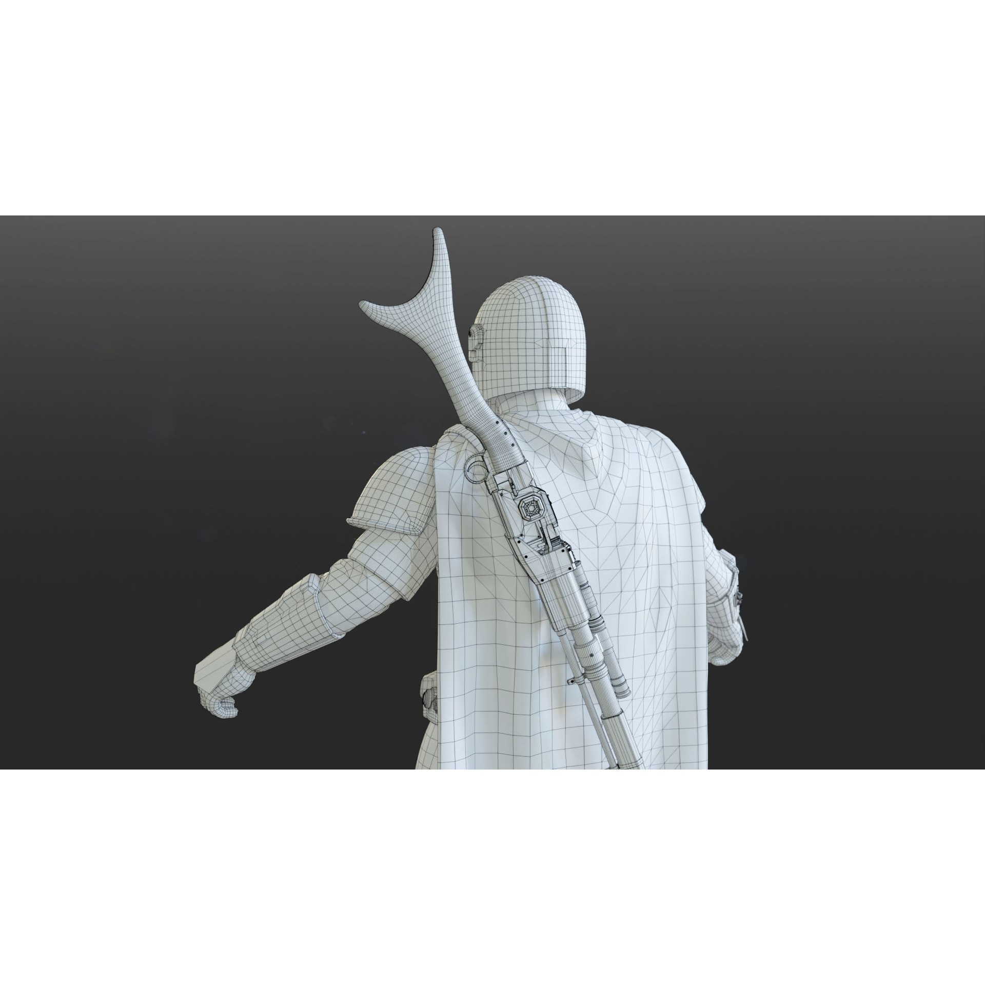 Mandalorian Armor - Low-Poly Game-Ready 3D Model - View 24