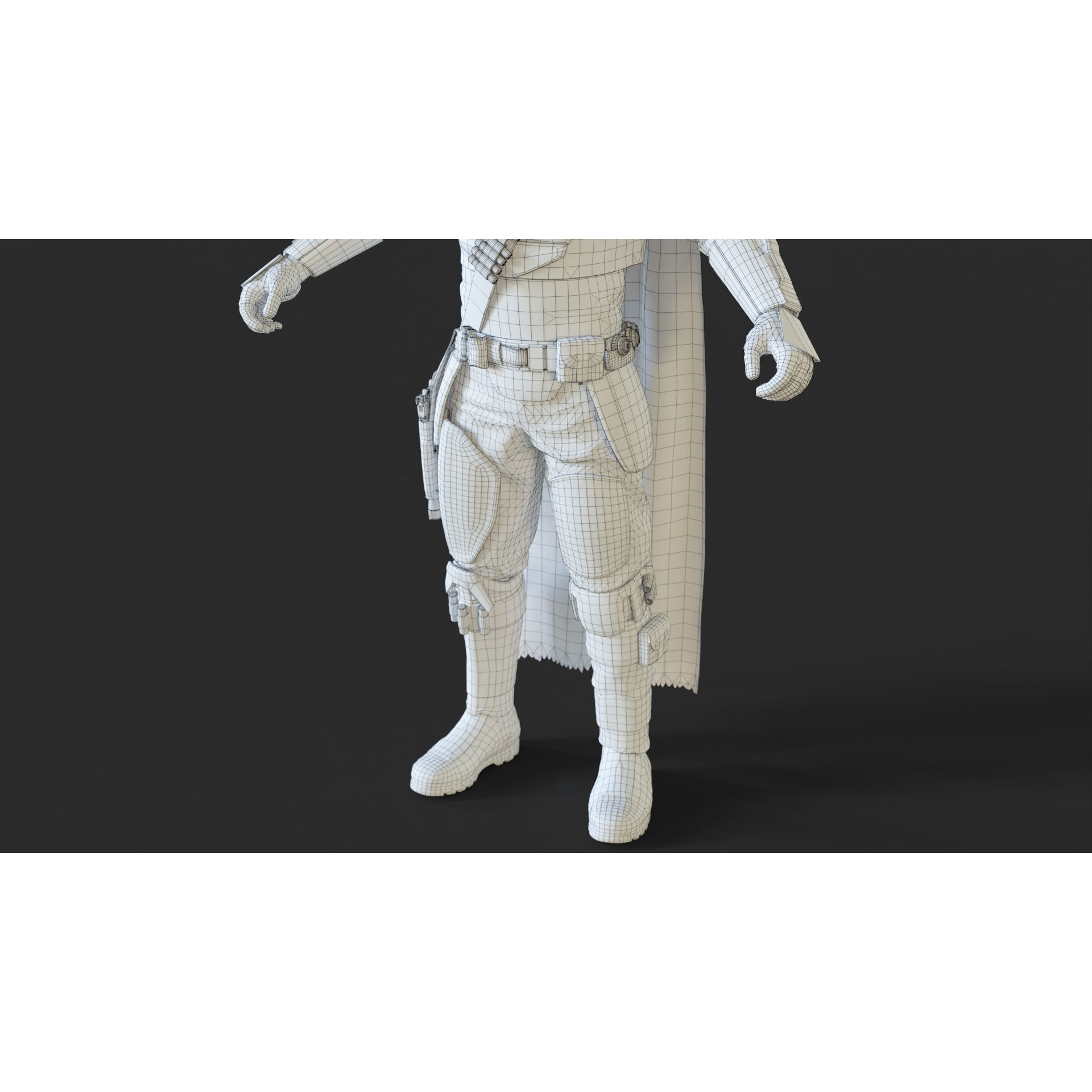Mandalorian Armor - Low-Poly Game-Ready 3D Model - View 26