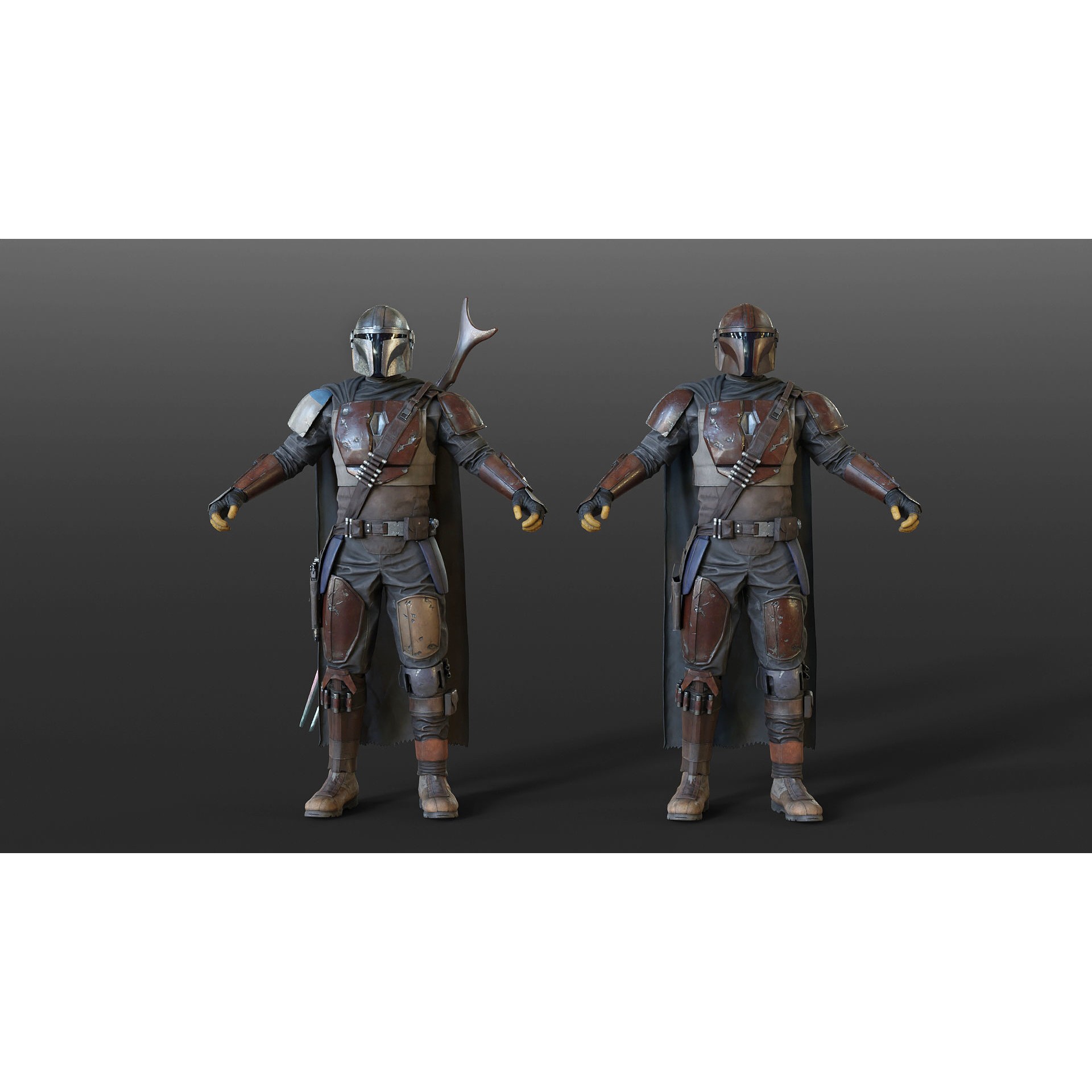 Mandalorian Armor - Low-Poly Game-Ready 3D Model - View 7