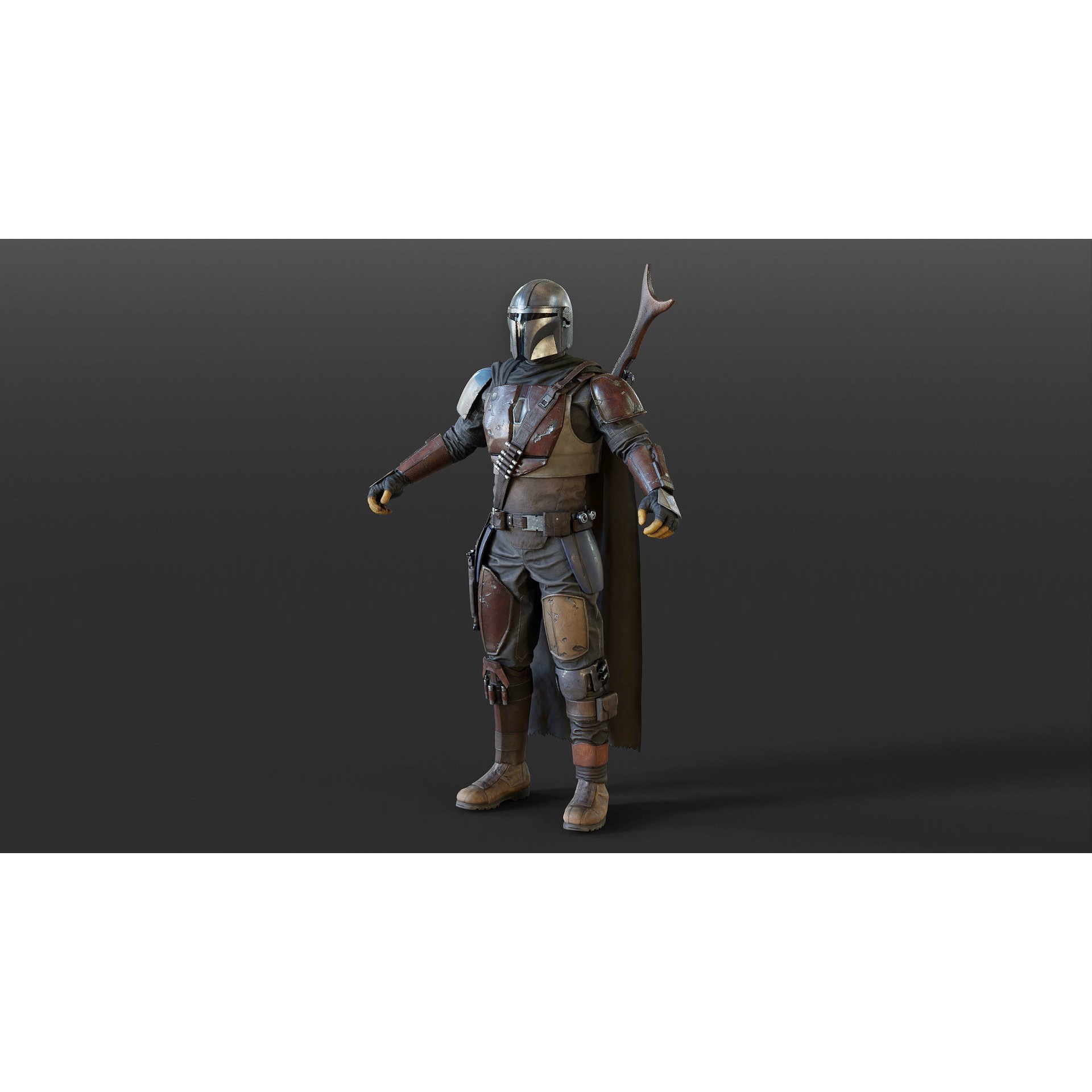 Mandalorian Armor - Low-Poly Game-Ready 3D Model - View 8