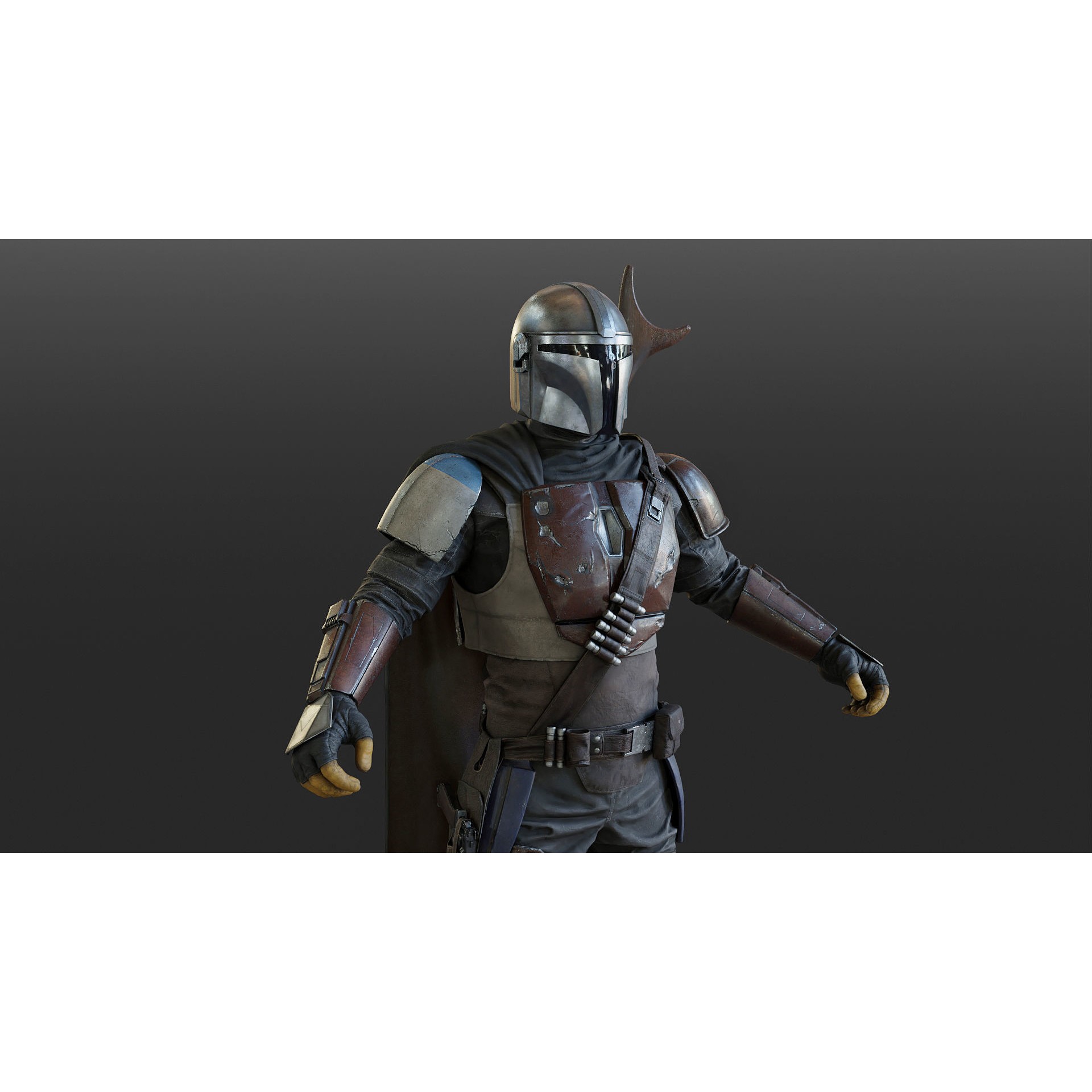 Mandalorian Armor - Low-Poly Game-Ready 3D Model - View 9