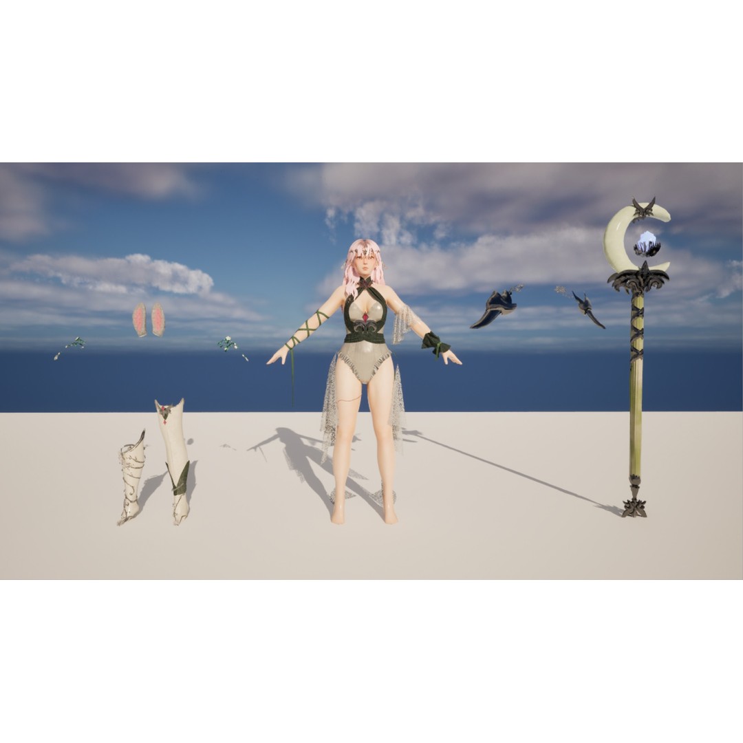 Healer Fairy 3D Model – Low-Poly Game Ready Character, FBX - View 10
