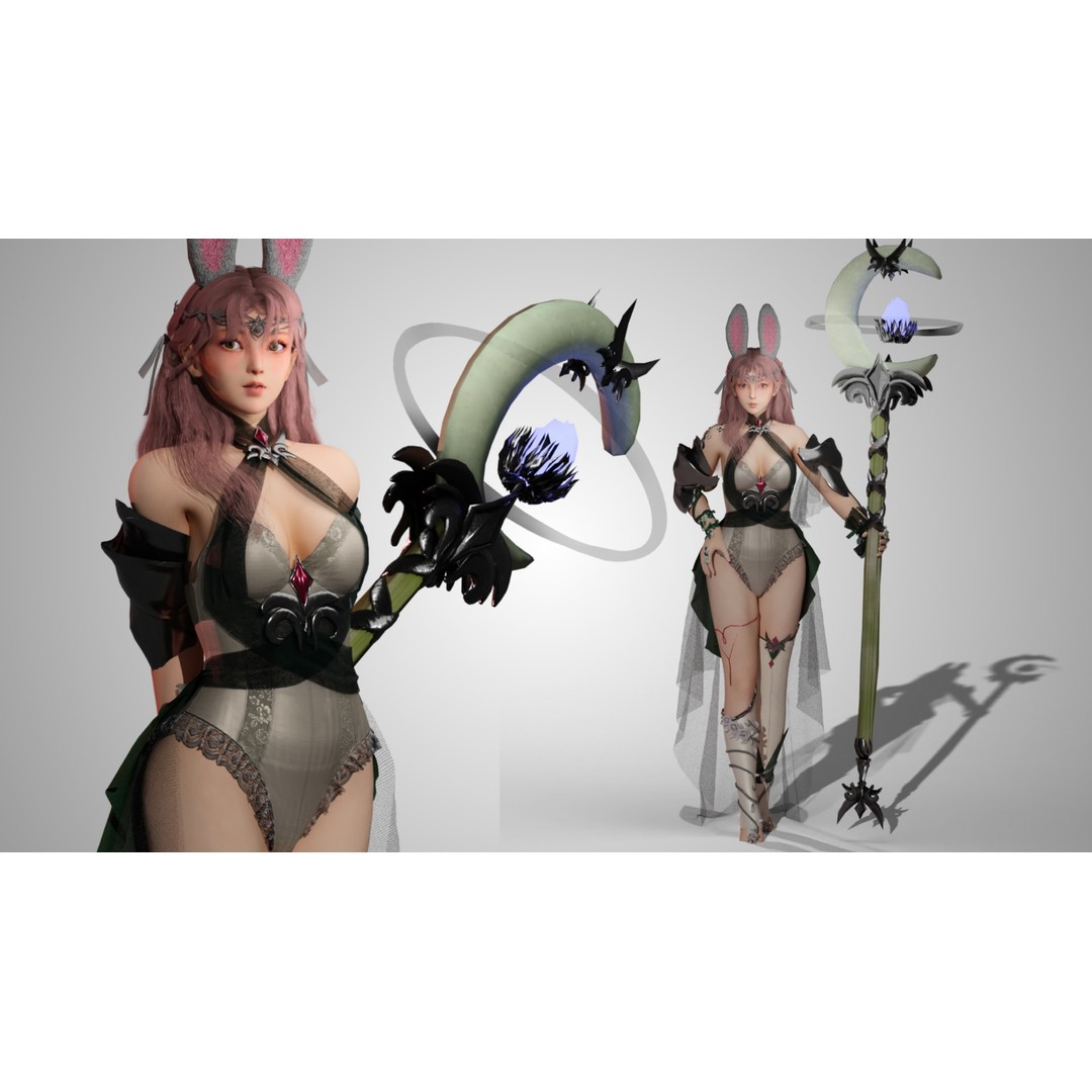 Healer Fairy 3D Model – Low-Poly Game Ready Character, FBX - View 3