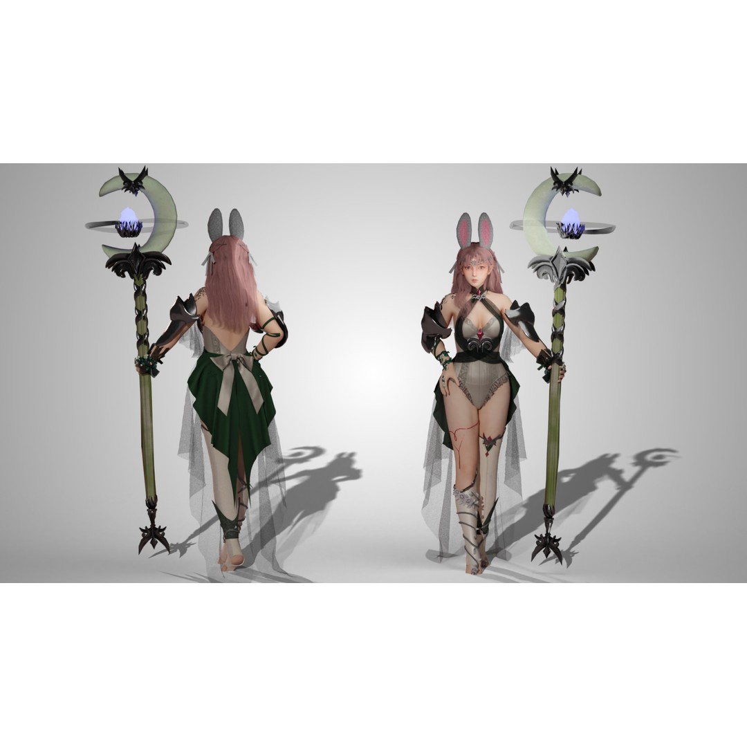 Healer Fairy 3D Model – Low-Poly Game Ready Character, FBX - View 4