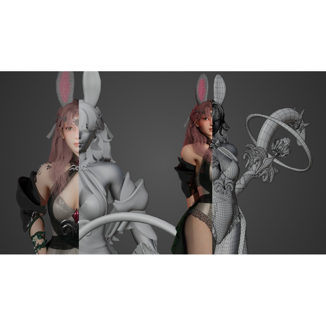 Healer Fairy 3D Model – Low-Poly Game Ready Character, FBX - View 7
