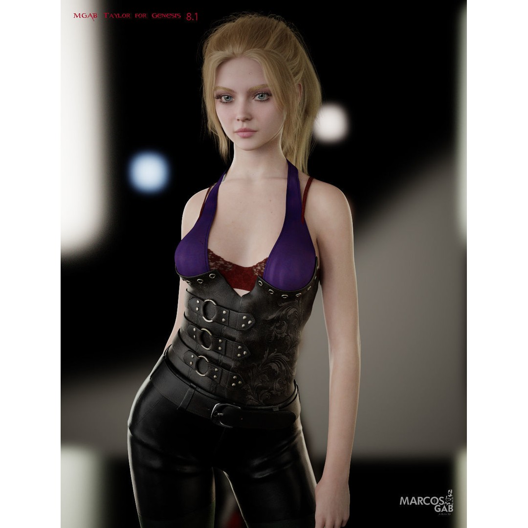 MGAB Taylor 3D Model – Female Character, Rigged, PBR Textures - View 10