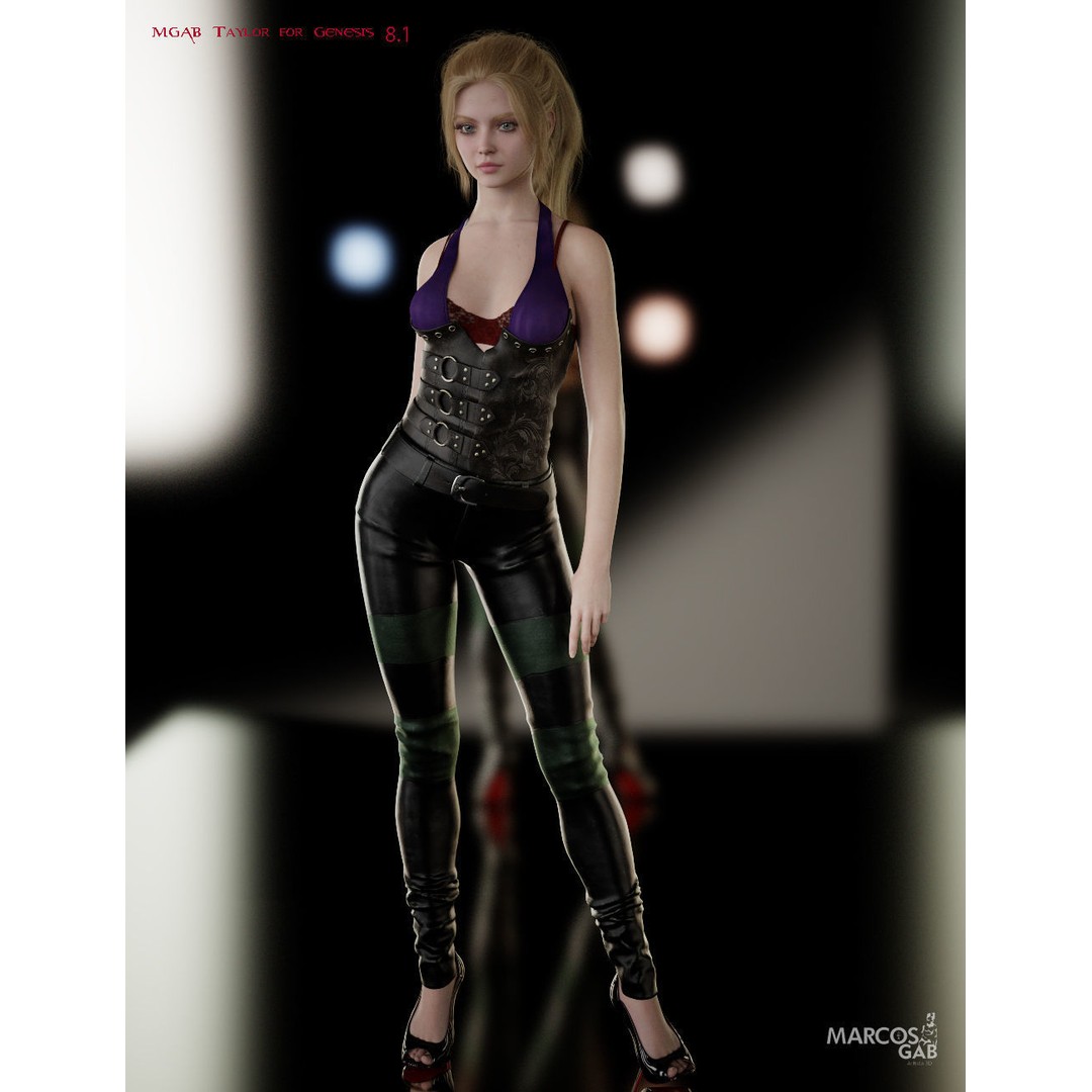 MGAB Taylor 3D Model – Female Character, Rigged, PBR Textures - View 11