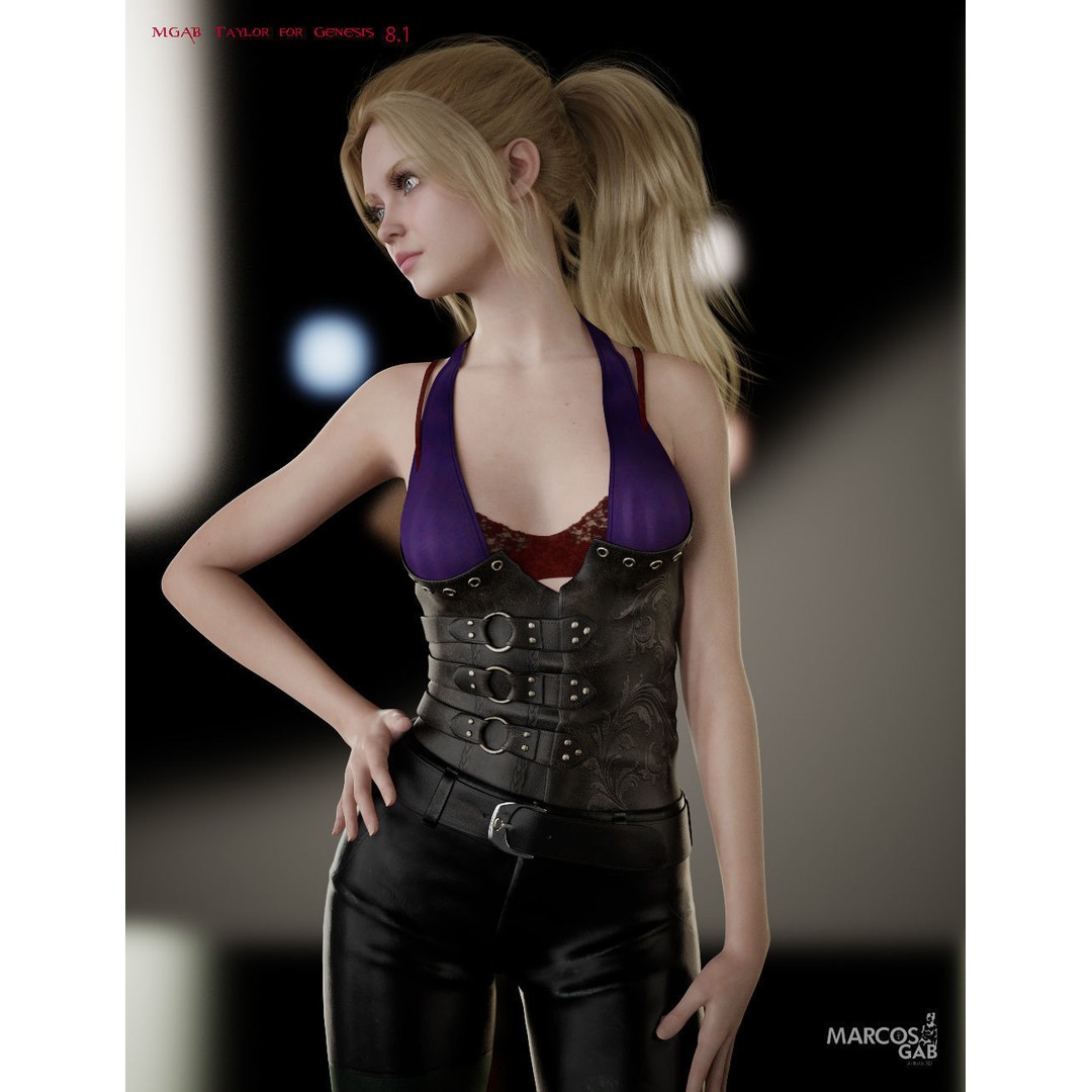 MGAB Taylor 3D Model – Female Character, Rigged, PBR Textures - View 14