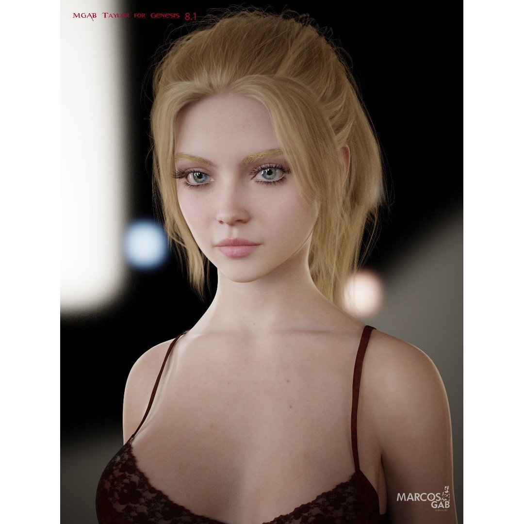 MGAB Taylor 3D Model – Female Character, Rigged, PBR Textures - View 15