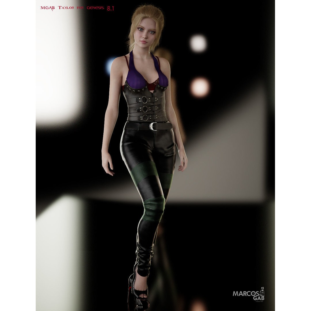 MGAB Taylor 3D Model – Female Character, Rigged, PBR Textures - View 17