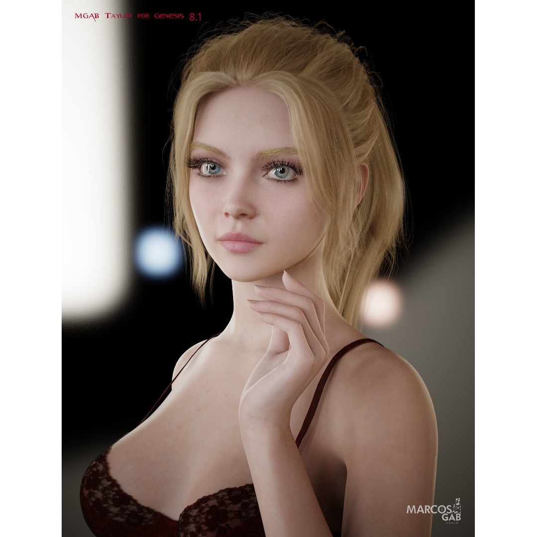MGAB Taylor 3D Model – Female Character, Rigged, PBR Textures - View 3