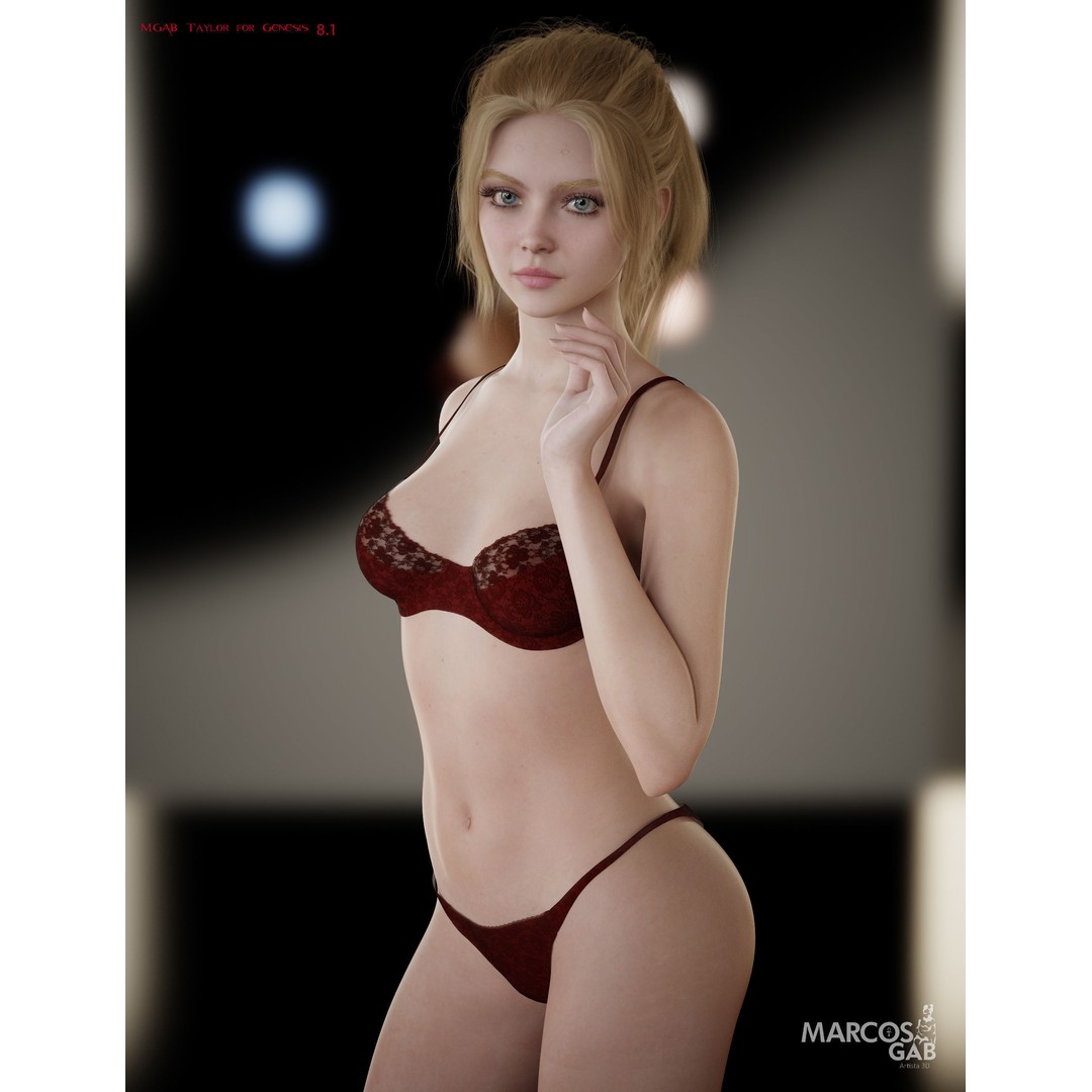 MGAB Taylor 3D Model – Female Character, Rigged, PBR Textures - View 4