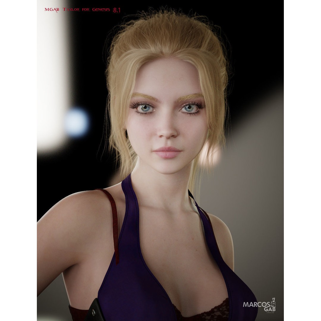 MGAB Taylor 3D Model – Female Character, Rigged, PBR Textures - View 7