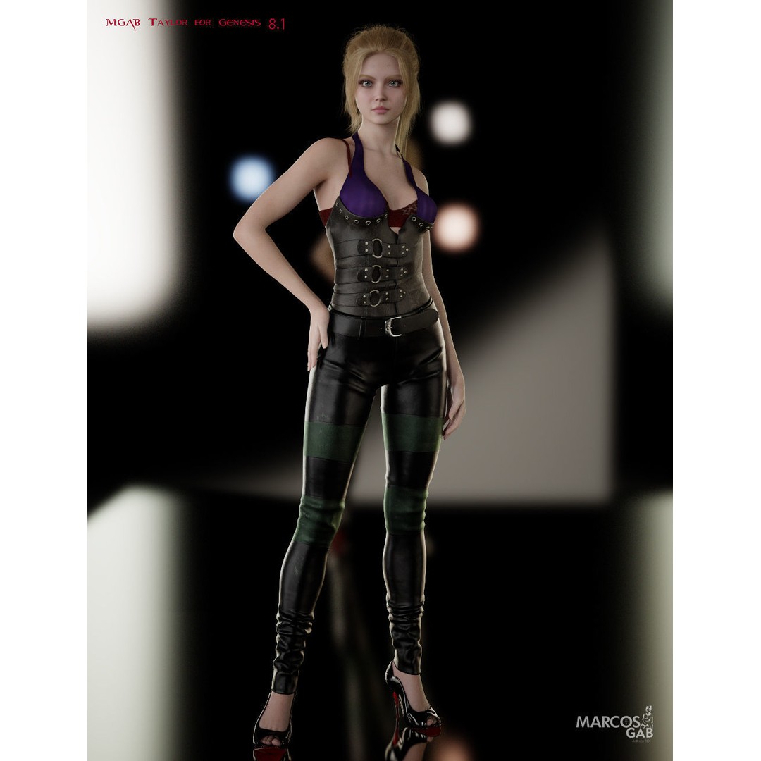MGAB Taylor 3D Model – Female Character, Rigged, PBR Textures - View 8