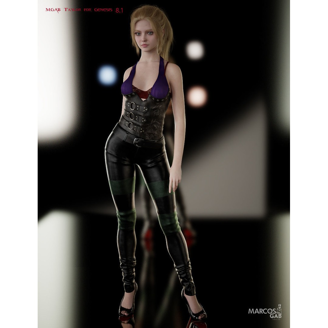 MGAB Taylor 3D Model – Female Character, Rigged, PBR Textures - View 9