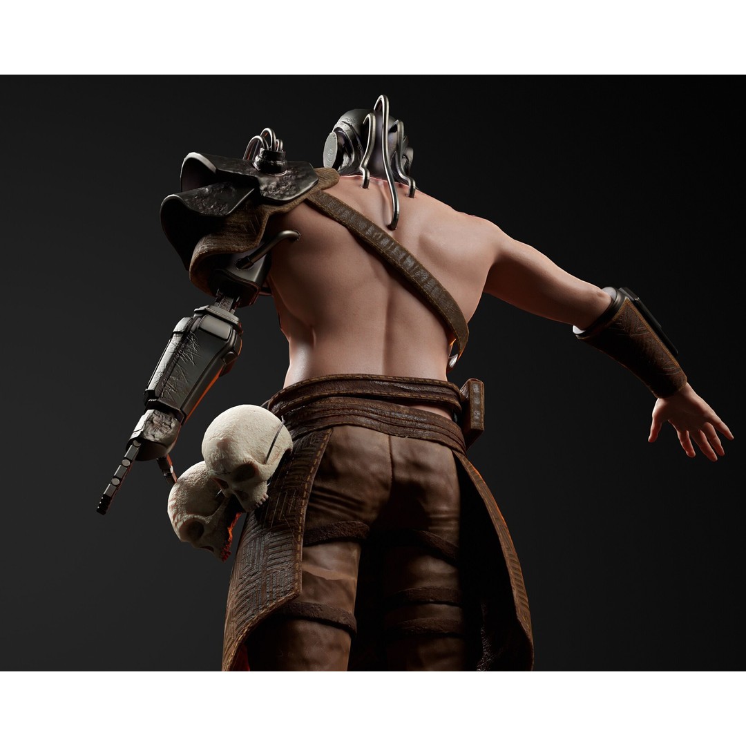 Cyber Warrior 3D Model – Low Poly Sci-Fi Character, FBX, OBJ, PBR - View 21