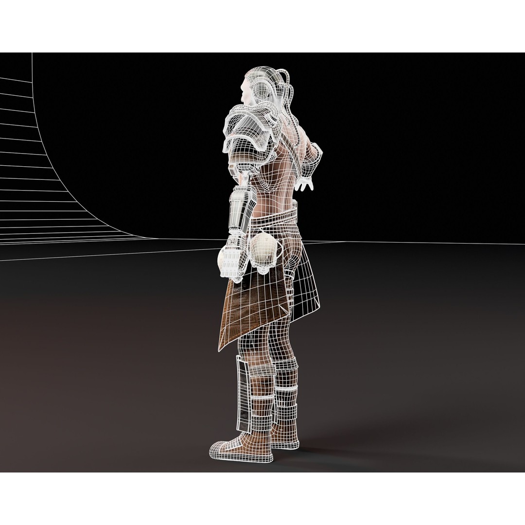 Cyber Warrior 3D Model – Low Poly Sci-Fi Character, FBX, OBJ, PBR - View 26