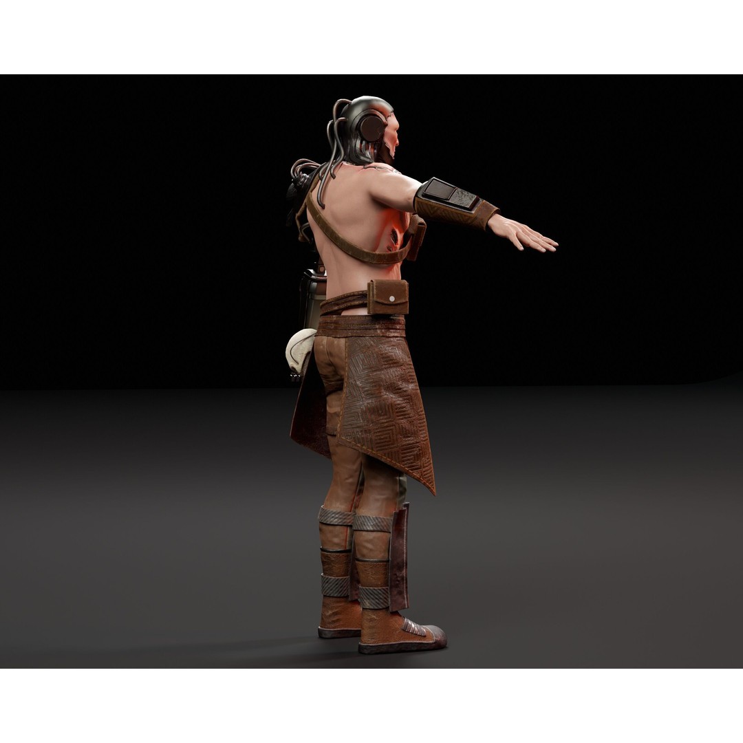 Cyber Warrior 3D Model – Low Poly Sci-Fi Character, FBX, OBJ, PBR - View 27