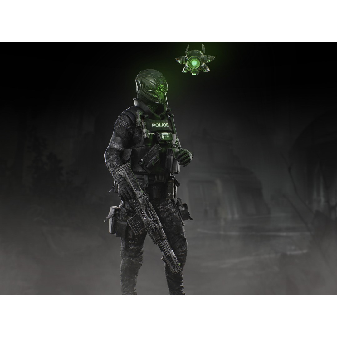 Sci-Fi Police Soldier 3D Model – Low Poly Rigged Character, FBX - View 10