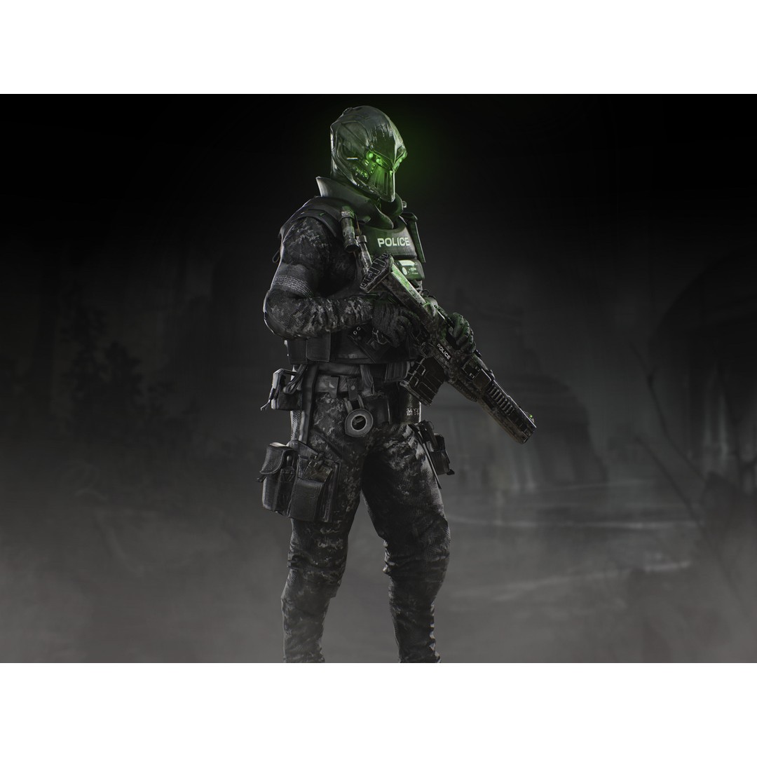 Sci-Fi Police Soldier 3D Model – Low Poly Rigged Character, FBX - View 6