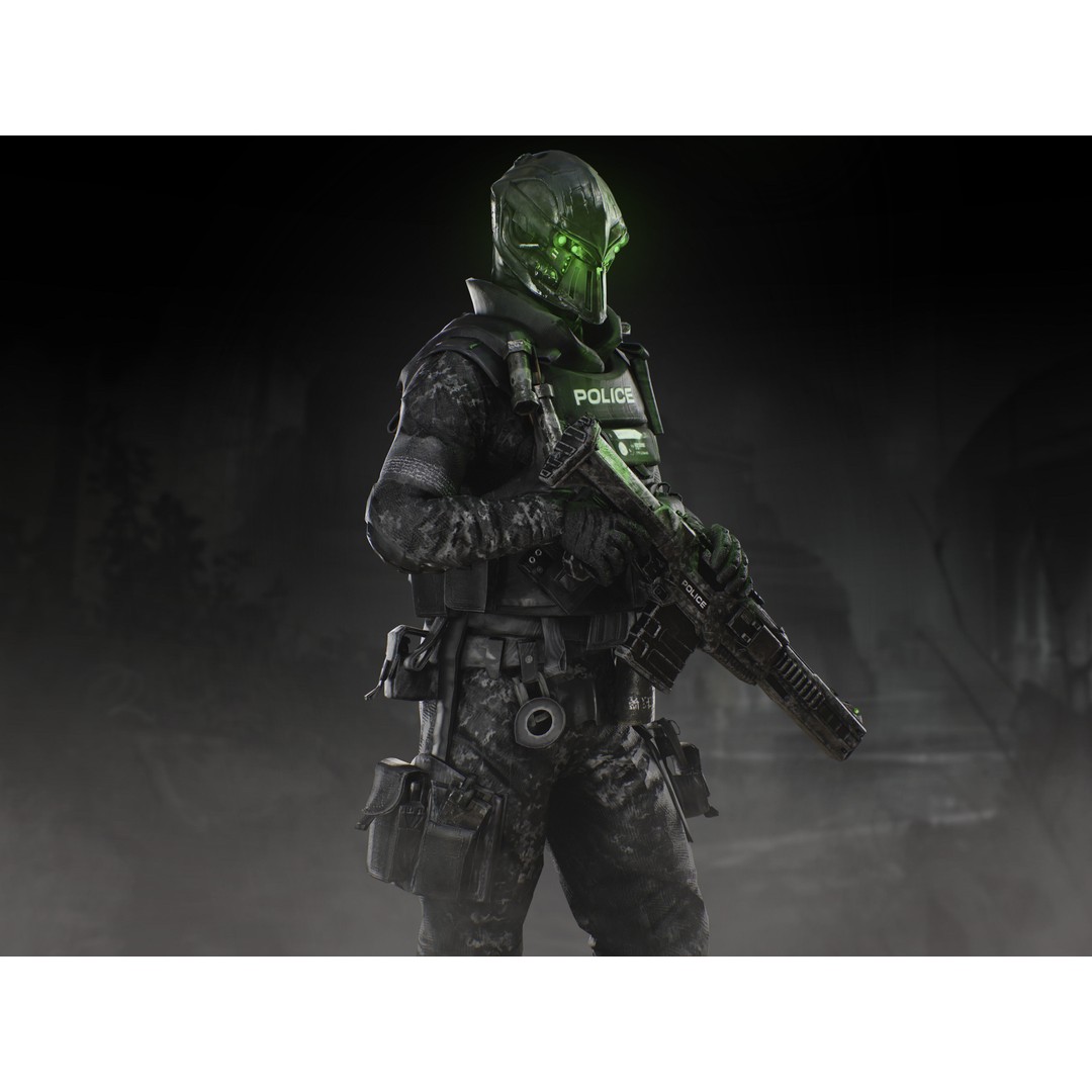 Sci-Fi Police Soldier 3D Model – Low Poly Rigged Character, FBX - View 9