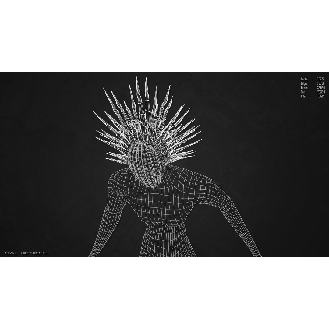 Creepy Creature 3D Model – Low Poly Fantasy Character, FBX & OBJ