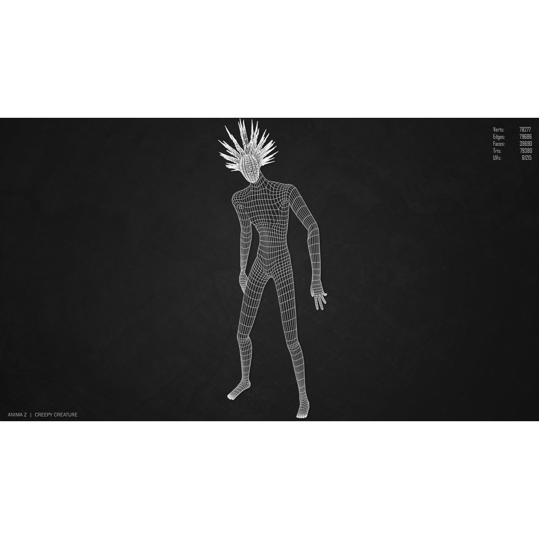 Creepy Creature 3D Model – Low Poly Fantasy Character, FBX & OBJ - View 12