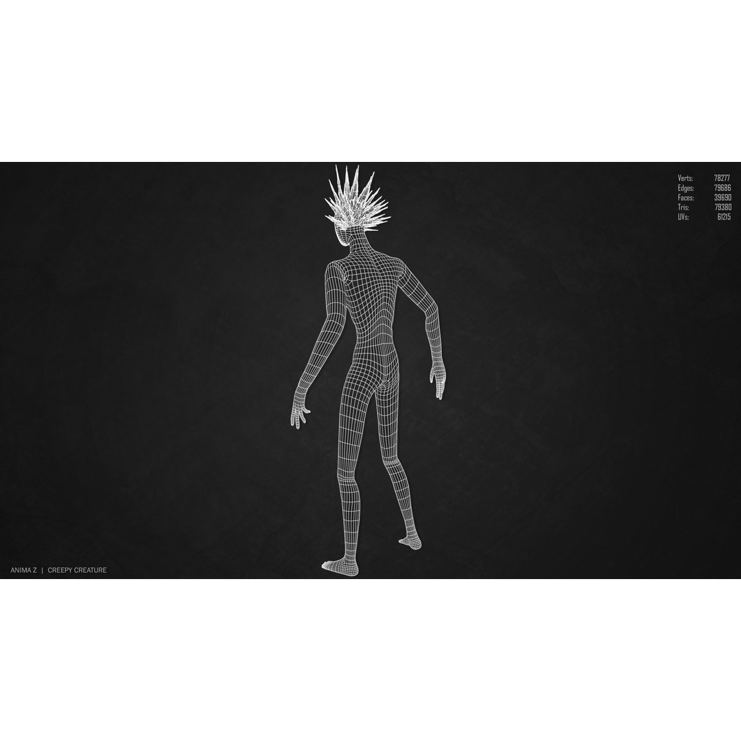 Creepy Creature 3D Model – Low Poly Fantasy Character, FBX & OBJ - View 13