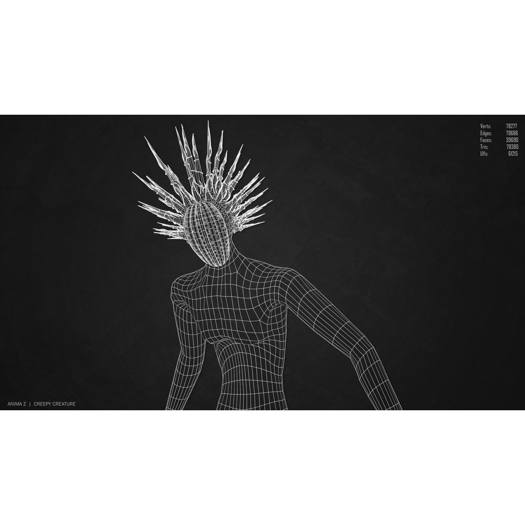 Creepy Creature 3D Model – Low Poly Fantasy Character, FBX & OBJ - View 15