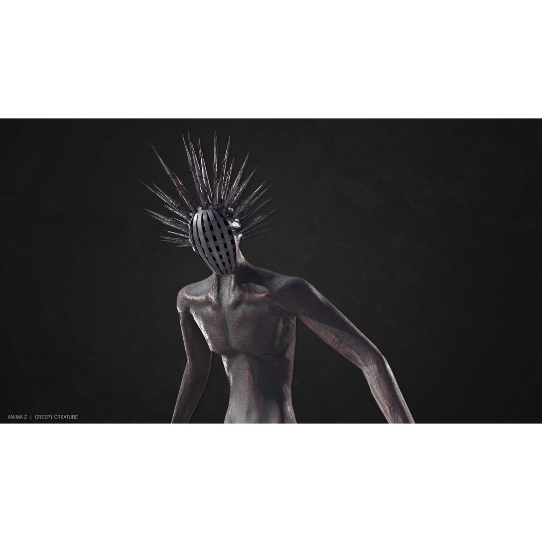 Creepy Creature 3D Model – Low Poly Fantasy Character, FBX & OBJ - View 3