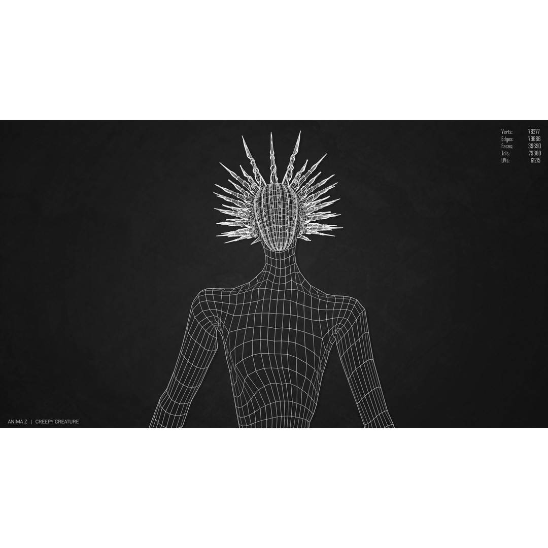 Creepy Creature 3D Model – Low Poly Fantasy Character, FBX & OBJ - View 4