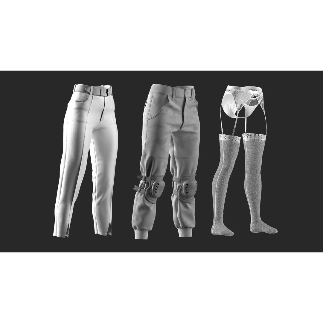 22 Womens Clothes 3D Model – Marvelous Designer High Poly Clothing - View 4