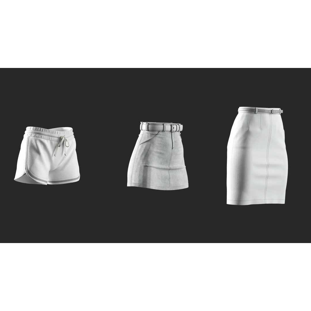 22 Womens Clothes 3D Model – Marvelous Designer High Poly Clothing - View 6