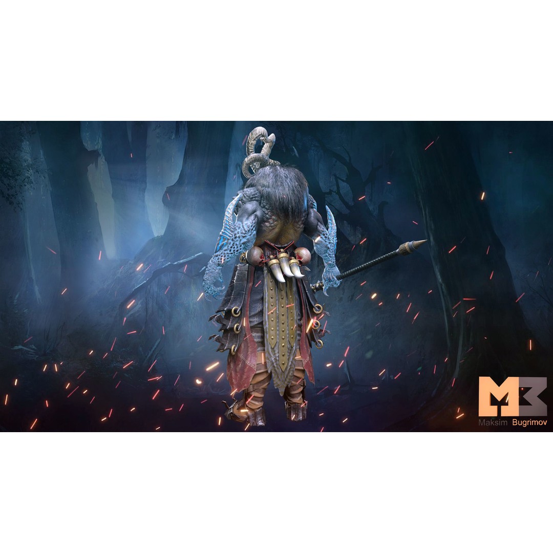 Demon 3D Model – Low Poly RPG Character, Rigged, PBR Textures - View 10