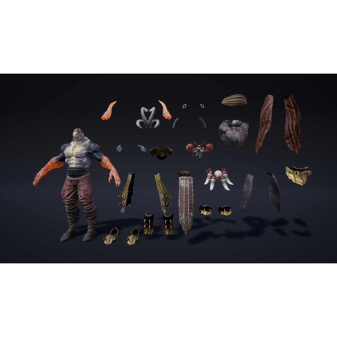 Demon 3D Model – Low Poly RPG Character, Rigged, PBR Textures - View 14