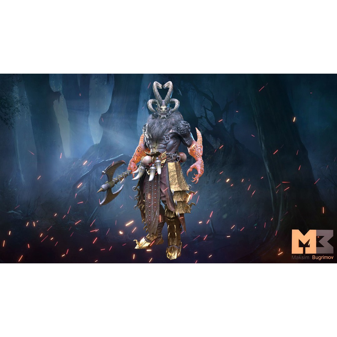 Demon 3D Model – Low Poly RPG Character, Rigged, PBR Textures - View 4