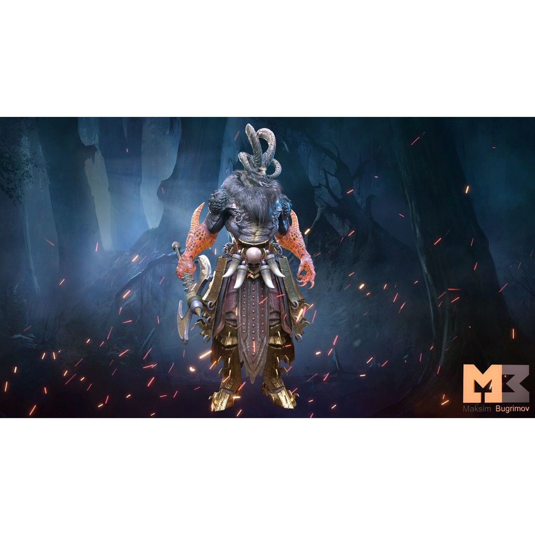 Demon 3D Model – Low Poly RPG Character, Rigged, PBR Textures - View 5