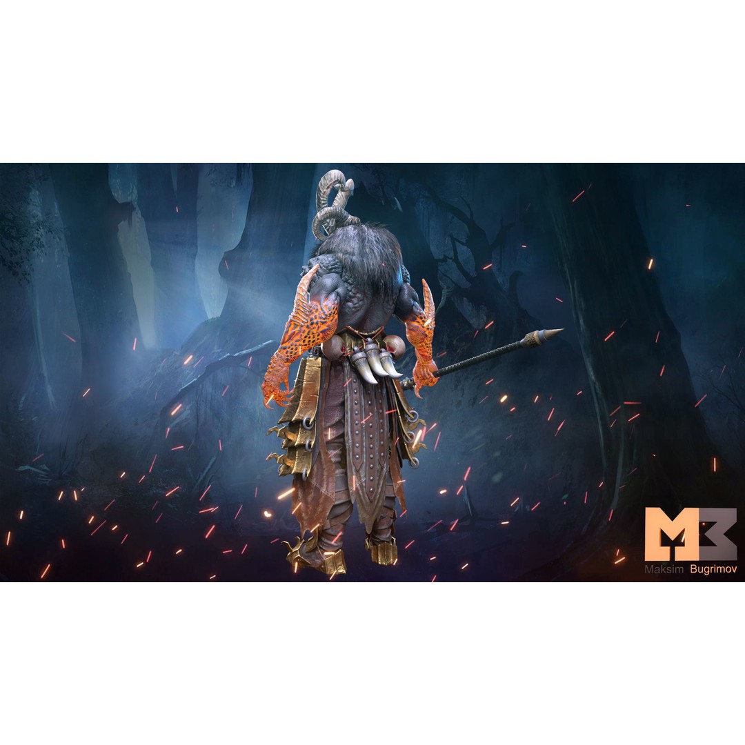 Demon 3D Model – Low Poly RPG Character, Rigged, PBR Textures - View 6