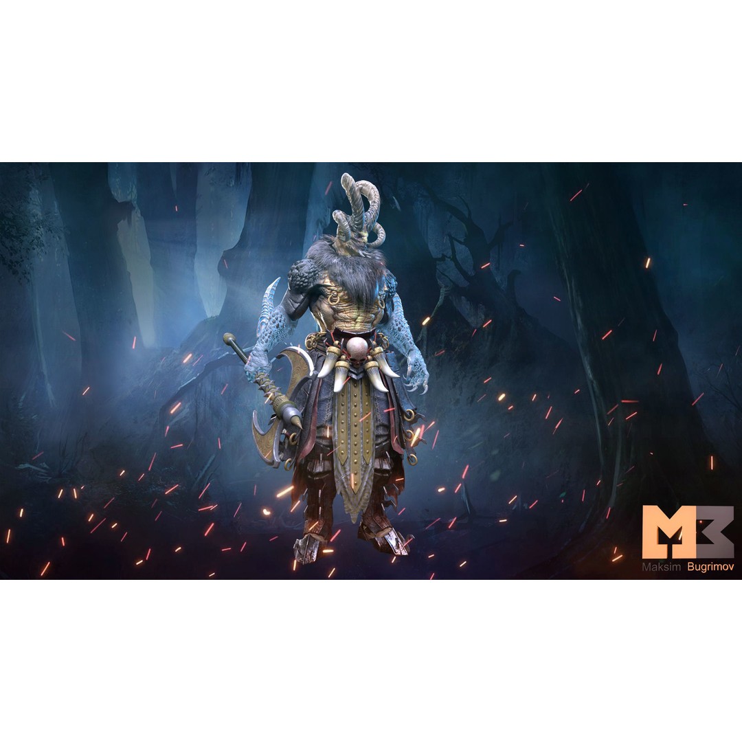 Demon 3D Model – Low Poly RPG Character, Rigged, PBR Textures - View 9