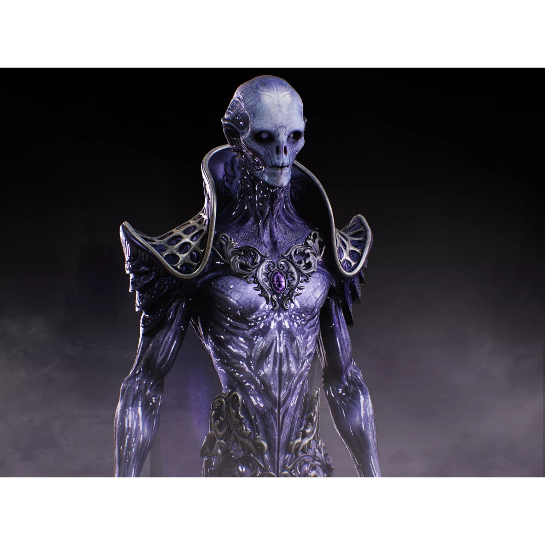 Alien Starfarer 3D Model – Low Poly Rigged Sci-Fi Character, FBX - View 10