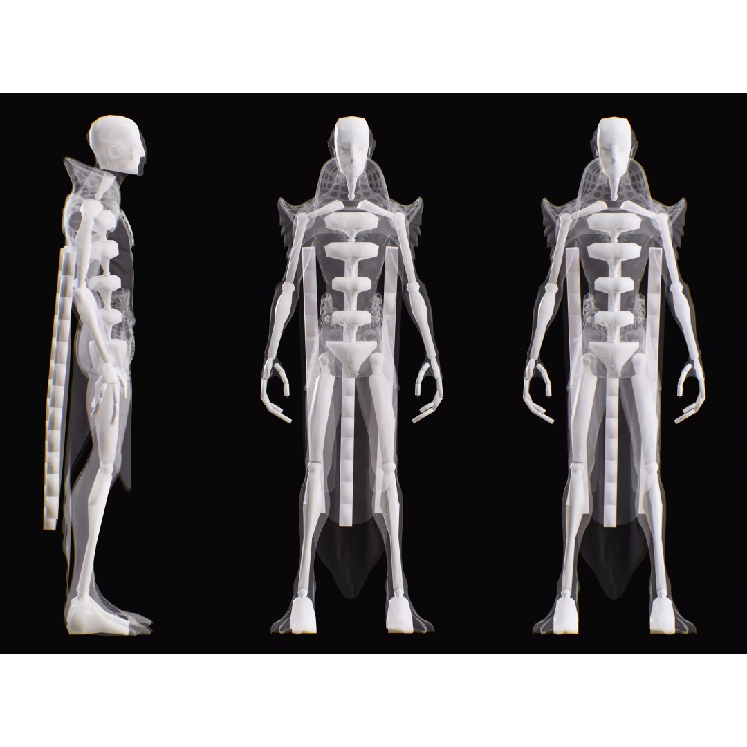 Alien Starfarer 3D Model – Low Poly Rigged Sci-Fi Character, FBX - View 13