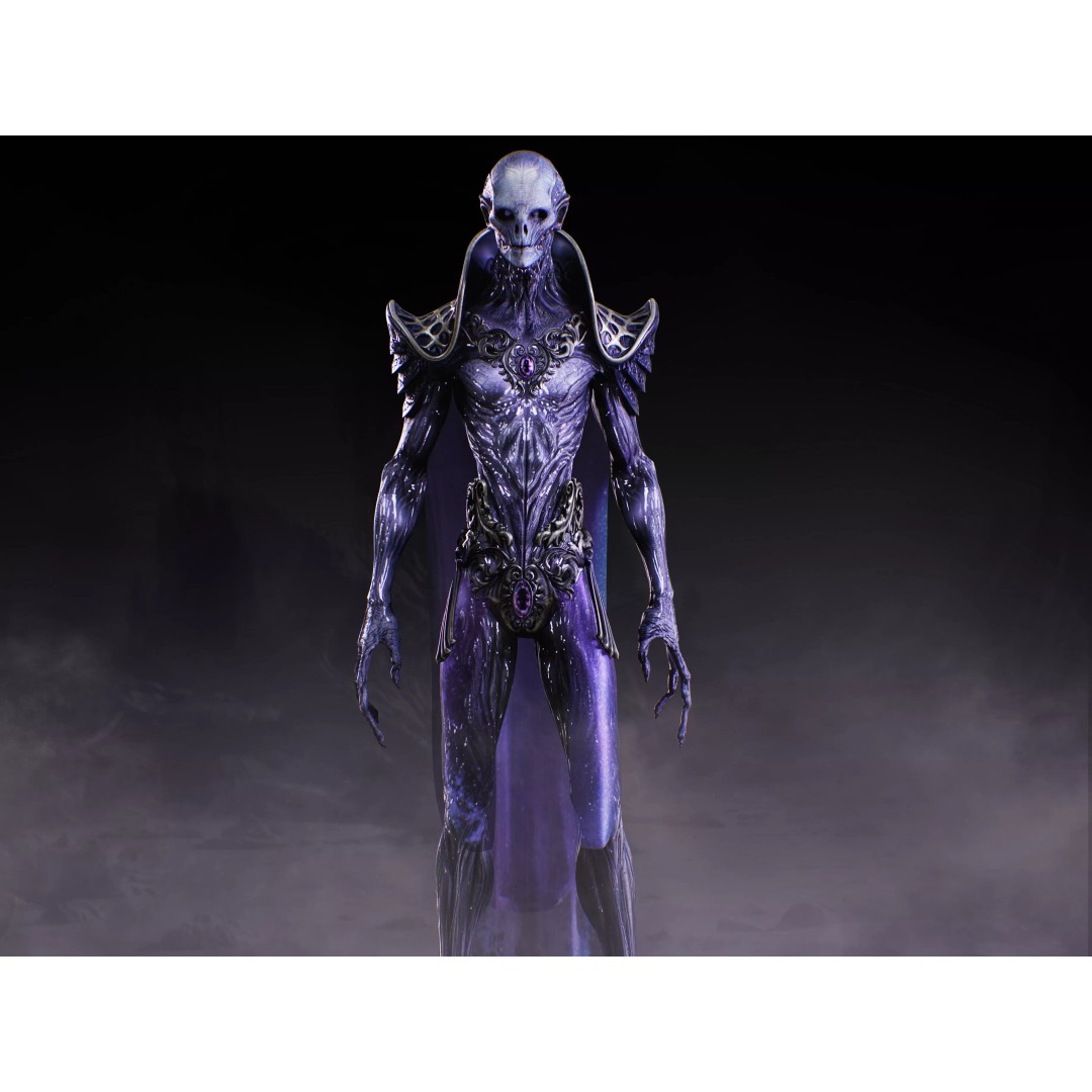 Alien Starfarer 3D Model – Low Poly Rigged Sci-Fi Character, FBX - View 4