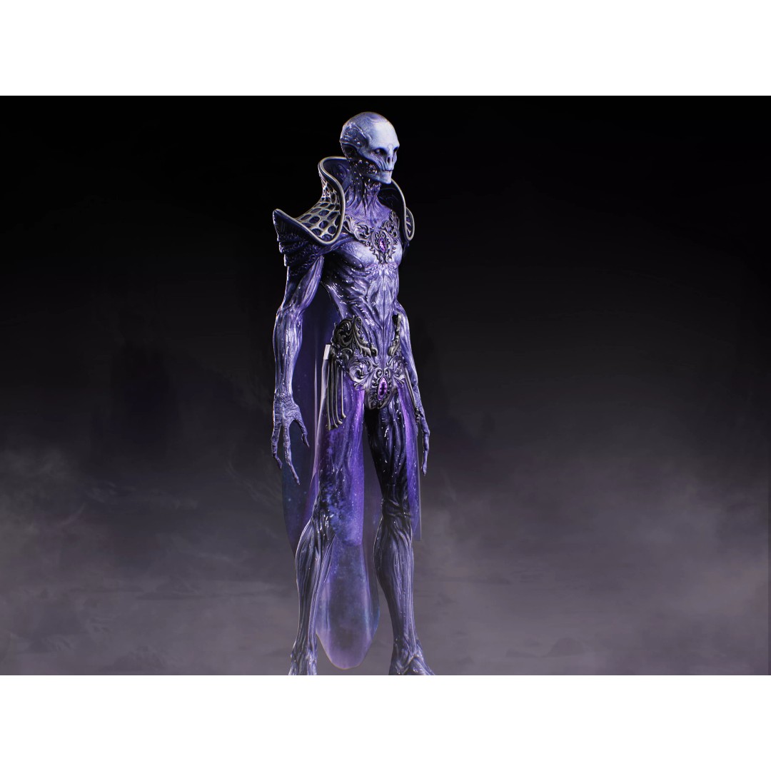 Alien Starfarer 3D Model – Low Poly Rigged Sci-Fi Character, FBX - View 6