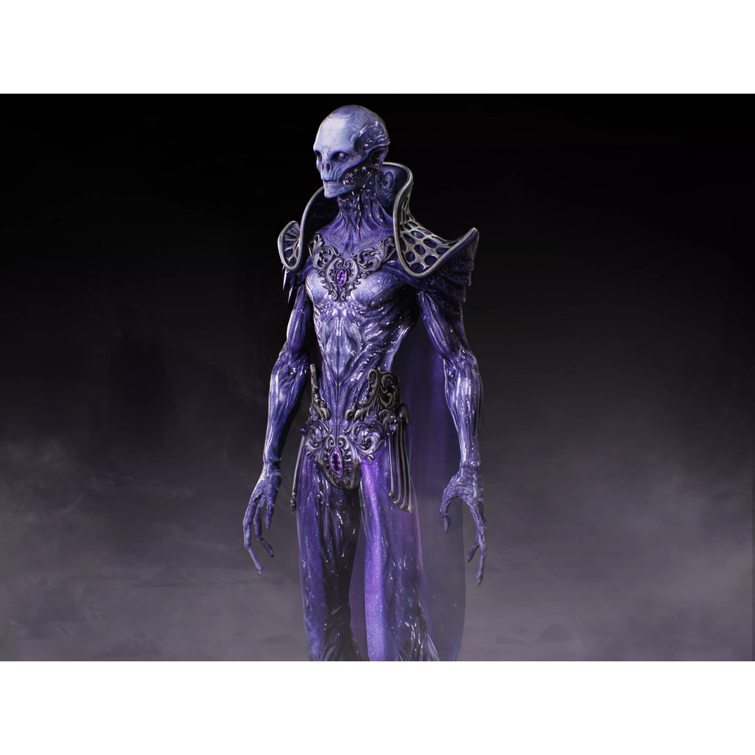 Alien Starfarer 3D Model – Low Poly Rigged Sci-Fi Character, FBX - View 8