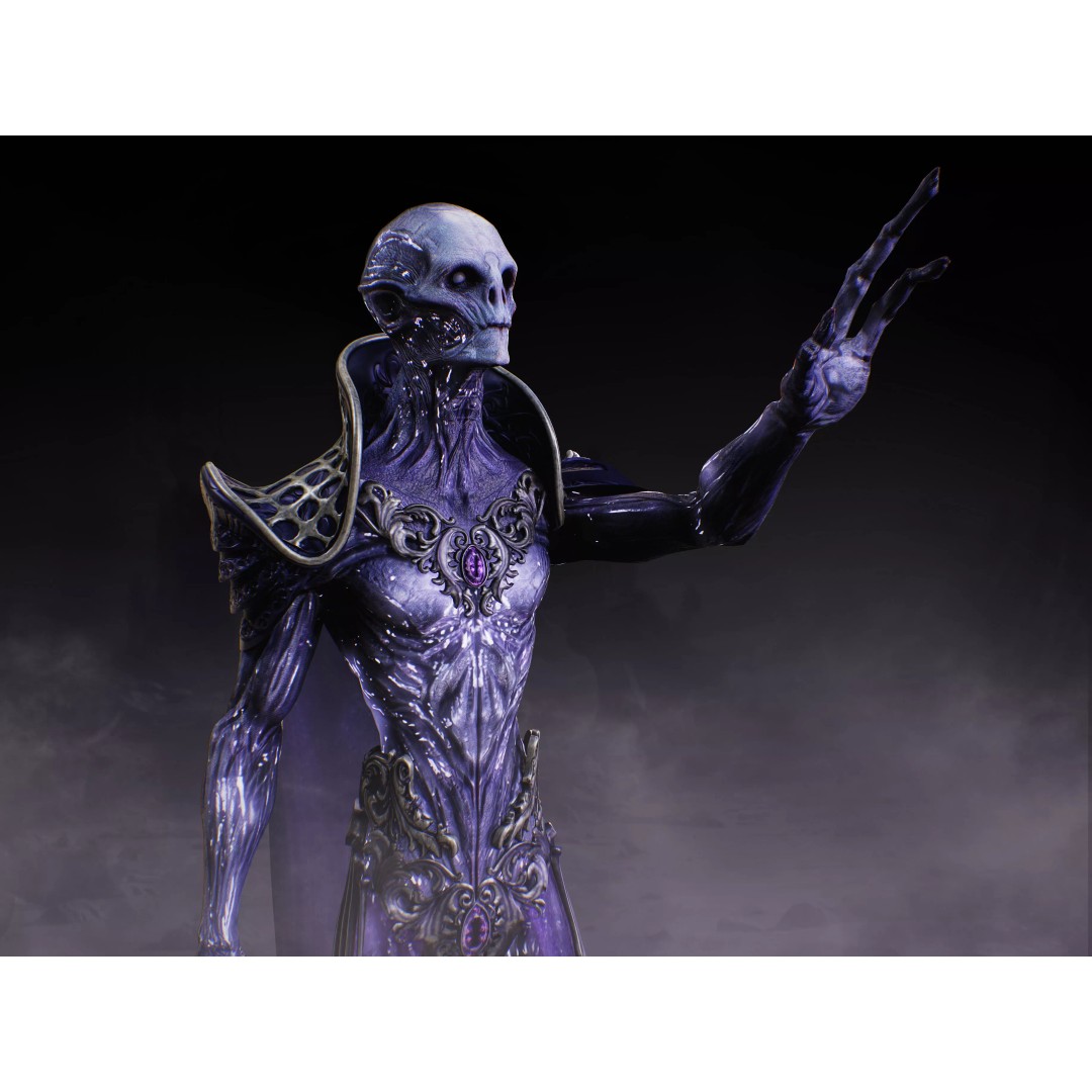 Alien Starfarer 3D Model – Low Poly Rigged Sci-Fi Character, FBX - View 9
