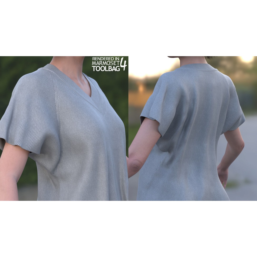 Woman Casual Outfit 3D Model – Modular Rigged Low-Poly for Unreal Engine - View 12