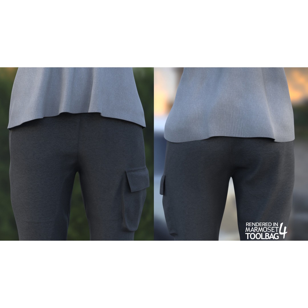 Woman Casual Outfit 3D Model – Modular Rigged Low-Poly for Unreal Engine - View 13